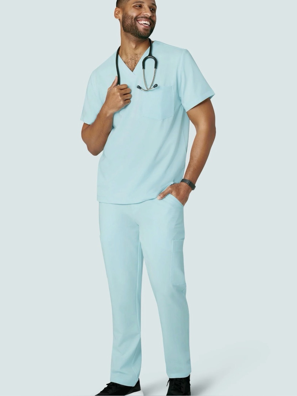 Men's Light Blue Medical Scrub Pants